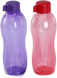 Tupperware TP-360-T1 Aquasafe Sports Water Bottle (Screw Top Round 1Ltr, 2 Pcs)