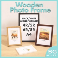 [SG Stock] Wooden Photo Frame Picture Frame For 4R/5R/6R/8R/A4 Wall Art Poster Painting Hang Stand F