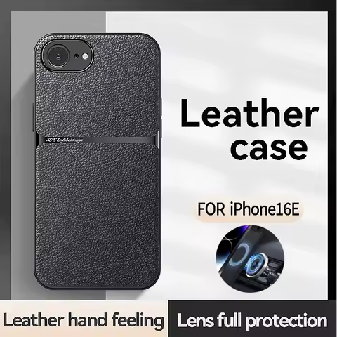 Luxury Leather Funda For iPhone 16e Case Car Magnetic Holder Phone Cover For iPhone 16 e iPhone16e 2