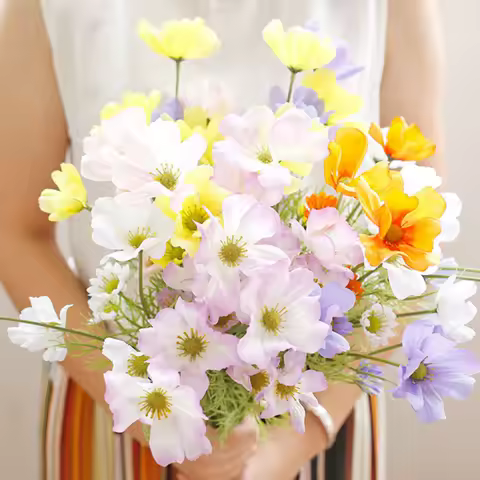 60CM6 Head Cosmos Artificial Flower Home Ornament Wedding Decoration Flower Arrangement Photography 