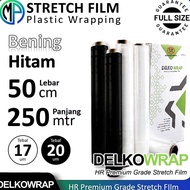 HITAM Ky Plastic Wrapping Wrap Stretch Film Clear And Black Color Size 5cm x 25m x 17um 2um Brand Premium Wrapping