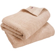 Imabari Towel Certified Bath Towel hiorie (Hiorie) Fluffy Rib Towel 2-Piece Set Light Brown Made in 