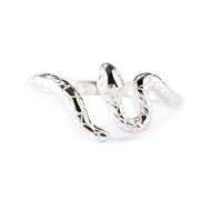 STORYJEWELLERY Story Jewellery Silver Plated Snake Promise Rings for Women, Dainty Serpent Wrap Ring