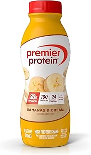 Premier Protein 30g Protein Shake, Bananas & Cream, 30g Protein, 1g Sugar, 24 Vitamins & Minerals, N