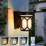 THIRSTYAA Solar Wall Lights, IP54 Rating 3 Color Lights LED Solar Lamp, Trend Waterproof Adjustable 