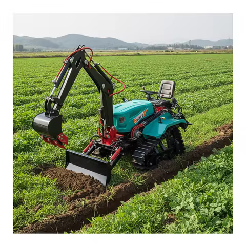 Multifunctional Crawler Tractor 30HP 45HP Agricultural Farm Machinery Rubber Track Rotary Tiller Wee
