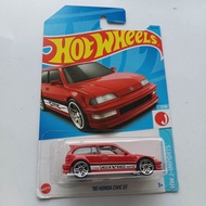 Hot wheels 90 honda civic ef merah