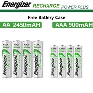 Energizer AA/AAA Rechargeable Battery 900mAh 2450mAh with Storage Box, Universal 4 Slots LCD Display