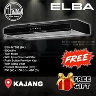 (AUTHORISED DEALER) ELBA Slim Hood 75cm ESH-M7598BK 900m3/HR / elba 7598 / elba hood