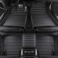 Custom Stripe Nappa Leather 5D Car Floor Mats for Hyundai G80 GV60 GV80 Genesis Coupe Interior Acces