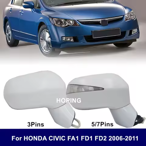 Hoping Rearview Mirror For HONDA CIVIC FA1 FD1 FD2 2006 2007 2008 2009 2010 2011 3/5/7 Pins SIde Mir