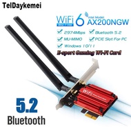 WiFi 6 3000Mbps Bluetooth 5.2 PCIe Wireless Adapter Intel AX200 Wifi  Dual Band 2.4G/5Ghz 802.11ax/ac For PC Desktop