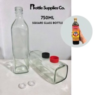 750ml Square Glass Bottle with Cap and insert | 750ml Square Glass bottle| 750 ml Botol Kaca Madu (6