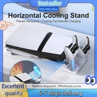 E7G-For PS5 Slim/PS5 Pro Station with 3-Level Cooling Fans Dock Stand, PS5 Accessories Controller Ch