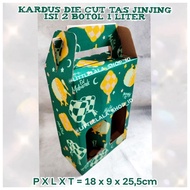 Juice Die Cut Cardboard Carrying Bag Contains 2 Bottles 1 Liter 18 x 9 x 25.5cm/ Eid syrup hamper bo