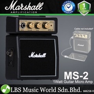 Marshall MS2 1 Watt Electric Guitar Micro Amp Speaker Battery Powered Amplifier Black (MS-2 / MS 2)