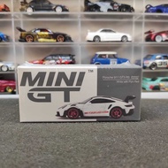 Mini GT 706 Porsche 911 (992) GT3 RS Weissach Package White with Pyro Red