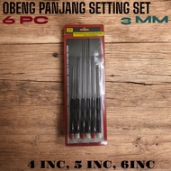 OBENG PANJANG SETTING SET 6PC BESI 3MM CHROME KILAP MURAH S2544