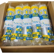1 box (1000 pcs) TEN TEN Oval Glasses 12oz 14oz 16oz 18oz 22oz Oval Glass/s Juice Glass/s Clear Oval