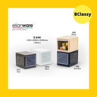 Elianware 2 Tier Square Plastic Storage Drawer E-646 Stackable Wardrobe Storage Box Cabinet Utility 