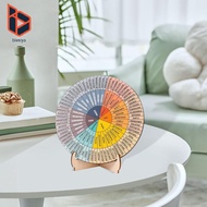 [Blesiya] Feeling Wheel Therapist Gifts Emotion Wheel Chart with Stand Wood Round Mood