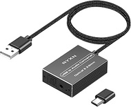 RYXN USB to Optical Spdif Toslink & 3.5mm Audio Adapter Converter, Support USB-A & USB-C Type-C Port