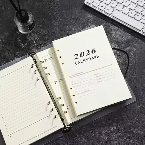 New Refill Page A5 Notebook Loose Leaf Perforated Sheets Binder Inner Page Daily Planner 365 Day Not