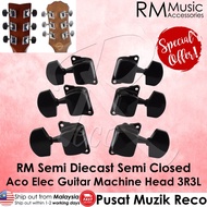 RM HQ JinHo Semi Diecast Semi Closed Acoustic Electric Guitar Machine Head SET 3R3L Guitar Tuner Peg