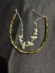 盎然。 橄欖石 綠碧璽 黑美人 碧璽 手鏈手環 手串