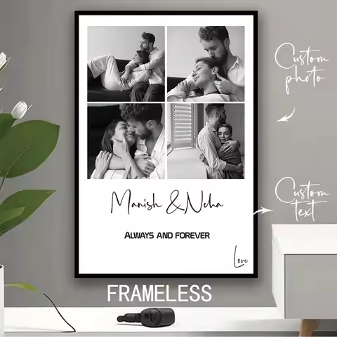 1pc Custom your photos with 1pc custom frameless canvas poster photos to share your favorite memorie