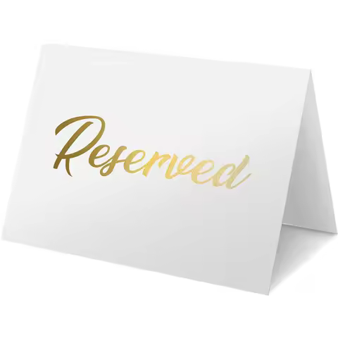 10 Pack Gold Double-Sided Table Reserved Signs 3x4 Inch Freestanding Cards for Wedding Receptions Re