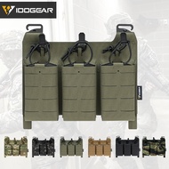 IDOGEAR Tactical Triple 556 Mag Pouch KTAR Style with Inner Hard Insert Elastic Cord Tactical Mag Ca