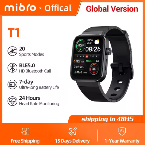 Mibro Watch T1 Global Version 1.6Inch AMOLED HD Screen Bluetooth Calling Waterproof Fitness Monitori