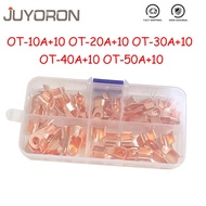 50PCS Box Set Copper Battery Cable Connector Terminal Open Lugs Wire Terminals OT-10A OT-20A OT-40A 