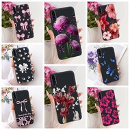 For Samsung Galaxy A90 5G Casing SM-A908B SM-A908N SM-A9080 Fashion Flower Black Silicone TPU Soft C