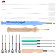 17 Pcs Punch Needle Kit Adjustable Punch Needle Tool Punch Needle Set Punch Needle Embroidery Kit fo