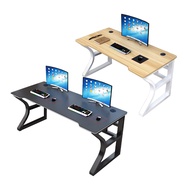 [特價]【慢慢家居】現代簡約鋼木弧形電競電腦桌-140CM電競桌-140cm極致黑