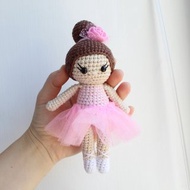 Baby Ballerina doll, Crocheted amigurumi dancer doll, tutu ballerina toy plush