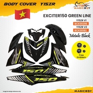 MAGICBOY Y15ZR V1 V2 BODY COVER SET EXCITER GREEN LINE VIETNAM CUSTOM DESIGN SIAP TAMPAL STICKER