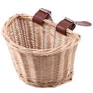 L9[WSU Store] ExclusiveChildrens Vintage Rattan Bicycle Baskets Bike Scooter Basket Kids Bicycle Fro