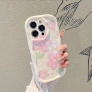เคสสำหรับ Samsung Galaxy S25 S24พิเศษ S23 S24FE ปก S23FE สายสร้อยรูปหัวใจ Y2K ลายดอกไม้แบบนิ่มด้านข้