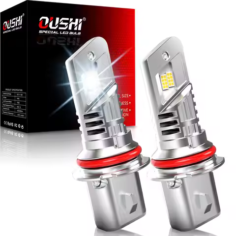 OUSHI 2pcs 9007 Led Car Headlight Bulb Super Led 6000K White HB5 Hi-Lo Bulb Plug and Play No Adapter