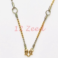 Necklace With 3 Amulets 2 Kings 2 Mm Rope Spiral Pattern Laser Gold Work 1 Genuine Stainless Steel A