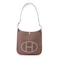 HERMES 帆布Evelyne PM銀扣肩背袋