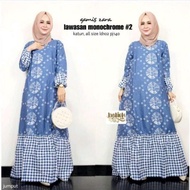 baju gamis wanita terbaru batik gamis kombinasi polos gamis muslim - motif jumput