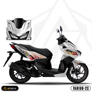 Tem Xe Vario 160 2023 Lửa Cách Điệu | VAR160-23 | Team Decal Hình Dán Xe Máy Xám Đỏ Đen Chống Xước C