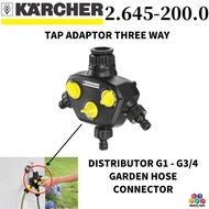 ''KARCHER'' TAP ADAPTOR THREE WAY DISTRIBUTOR G1 - G3/4 GARDEN HOSE CONNECTOR -2.645-200.0