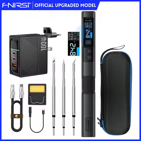 FNIRSI HS-02B Smart Electric Soldering Iron PD 100W Adjustable Temperature Fast Heat Portable Solder