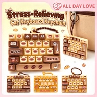 26 Keys Cat Bakery Fidget Keyboard Keychain Cat Bakery Keyboard Fidget Toy Cute Stress Relief Keycha
