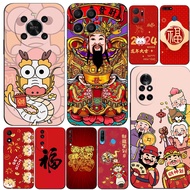 Case For Huawei y6 y7 2018 Honor 8A 8S Prime play 3e Phone Cover Soft Silicon Happy Chinese Spring festival